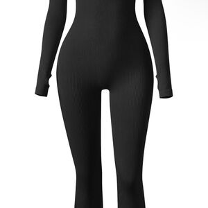 Elegant Black Long-Sleeve Jumpsuit
